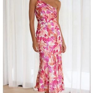 Satin Floral midi dress
